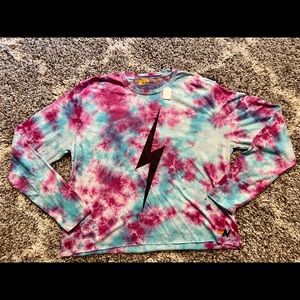 Aviator Nation Tie Dye Long Sleeve Shirt Sz L New